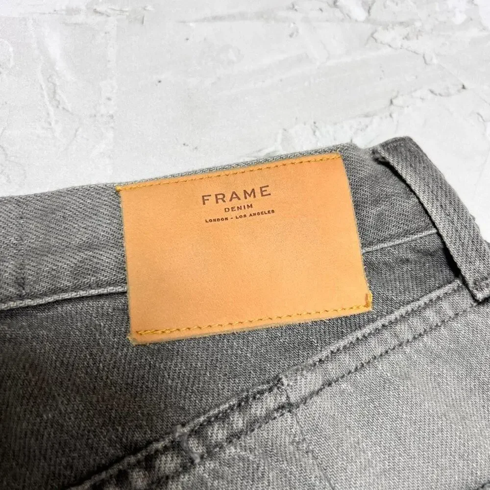 Frame Le Mix Nouveau Jeans SIZE 25 RUNS SMALL Ash Gray Two Tone Raw Hem - Picture 12 of 14